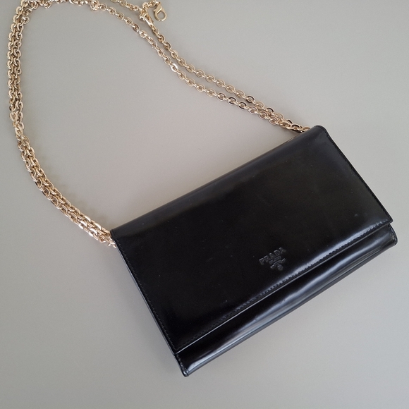 Prada Black Classic Leather Wallet Chain Shoulder Bag - Picture 1 of 15
